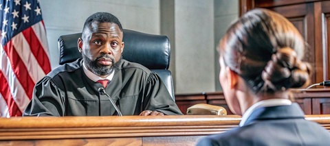 Gerichtssaal in Amerika.