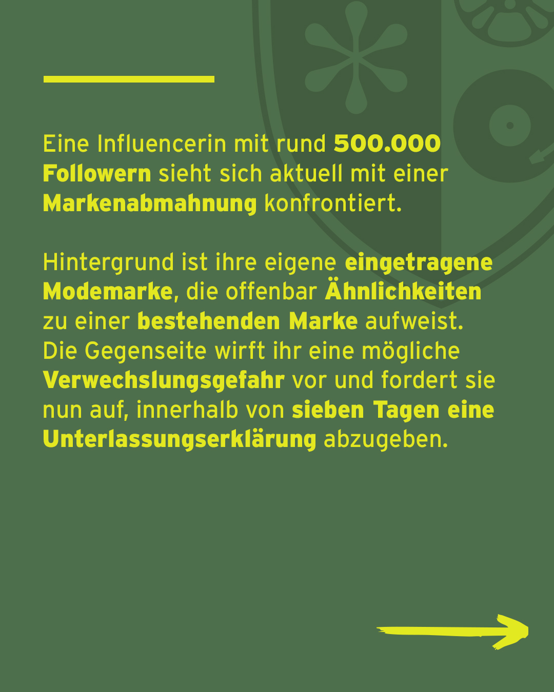 Use Case Abmahnung Influencerin