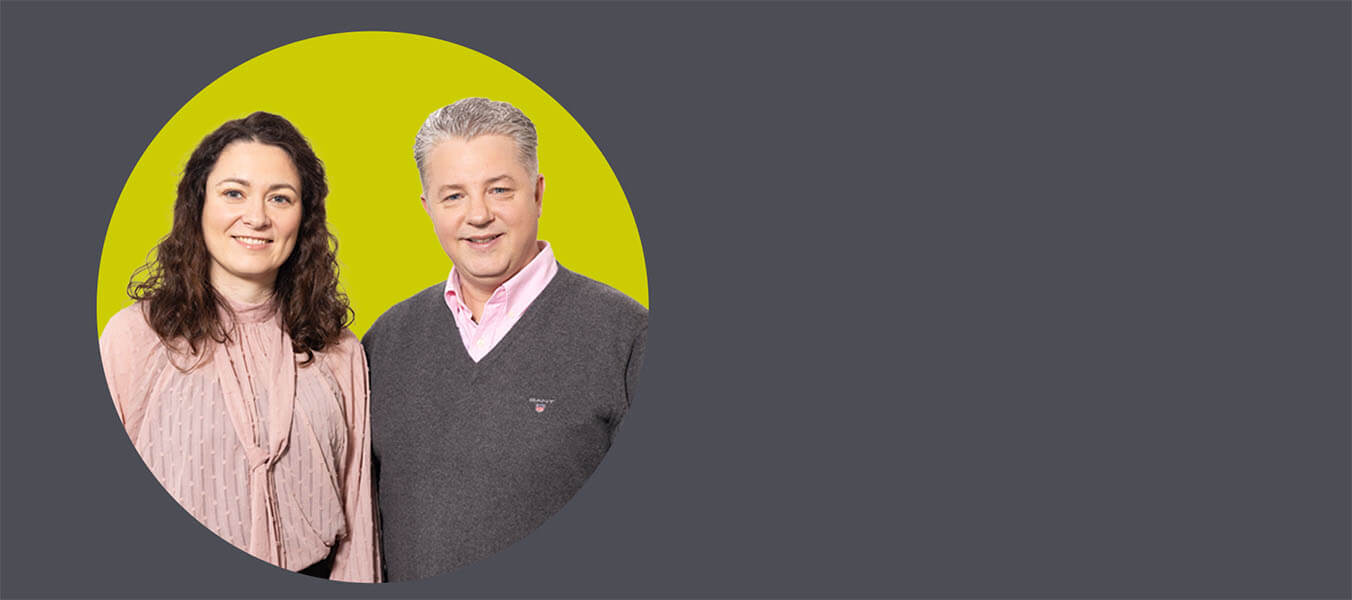 Rechtsanwältin und Fachanwältin für Urheber- und Medienrecht Juliette Sarvan de Castro neben Rechtsanwalt und fachanwalt für Urheber- und Medierecht Patrick Rehkatsch