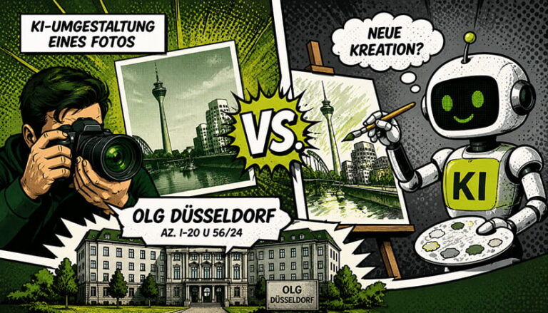 Foto in die KI, Comic kommt raus - ist das eine Urheberrechtsverletzung ? OLG Düsseldorf
