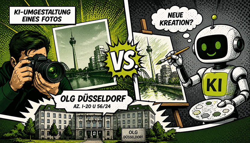 Foto in die KI, Comic kommt raus - ist das eine Urheberrechtsverletzung ? OLG Düsseldorf