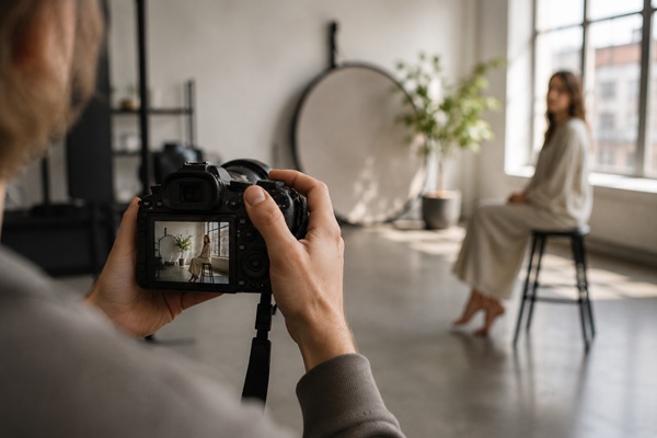 Model wird fotografiert
